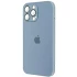 Силиконовый сапфирный чехол со стеклянной поверхностью на Apple iPhone 12 Pro (6.1") – Sierra Blue. Фото 5 из 10
