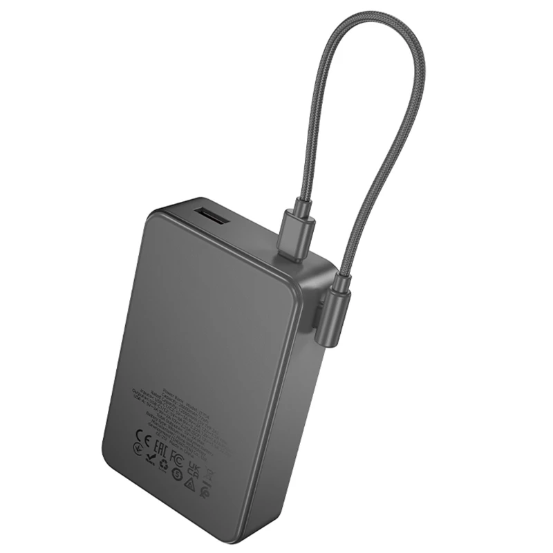 Портативний ЗП Power Bank Hoco J170A Starlight 22.5W+PD20W with cable 20000 mAh – Metal gray. Фото 4 з 4