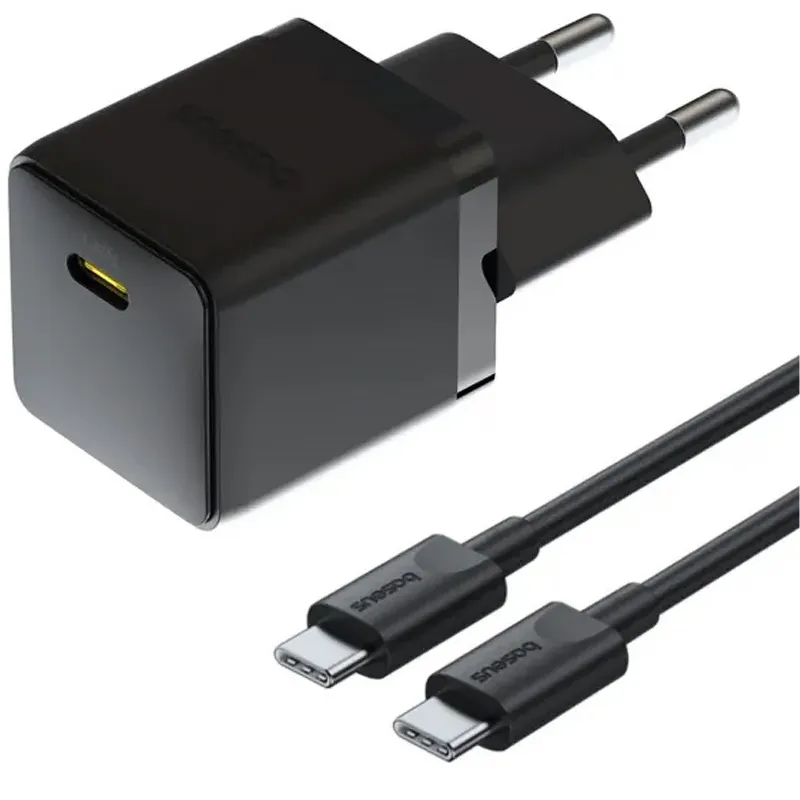 МЗП Baseus Palm Fast Charger 20W (1USB-C) + кабель Type-C to Type-C (P10111602) – Cluster Black. Фото 1 з 5