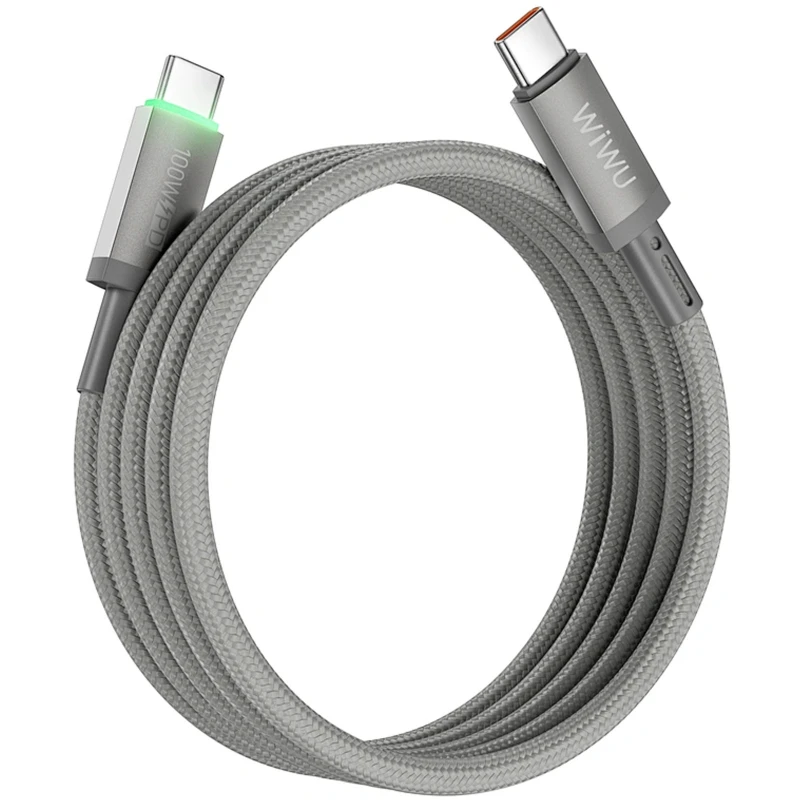 Дата кабель WIWU C084 Maglink Type-C to Type-C 100W (1m) – Grey. Фото 3 из 5