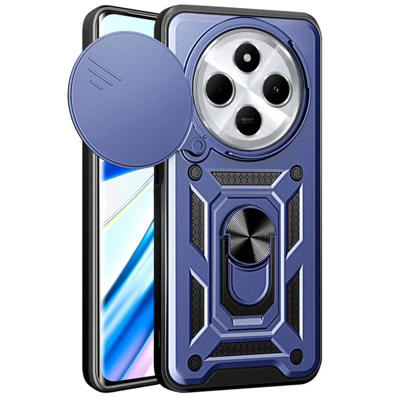 Ударопрочный чехол Ummi Camshield Serge Ring (in box) для Xiaomi Poco C75 – Синий / Navy. Фото 1 из 2