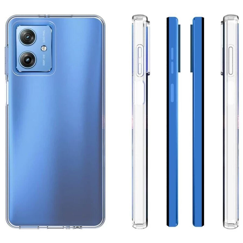 Ультратонкий силіконовий чохол 1мм на Motorola Moto G54 – Безбарвний (прозорий). Фото 5 з 5