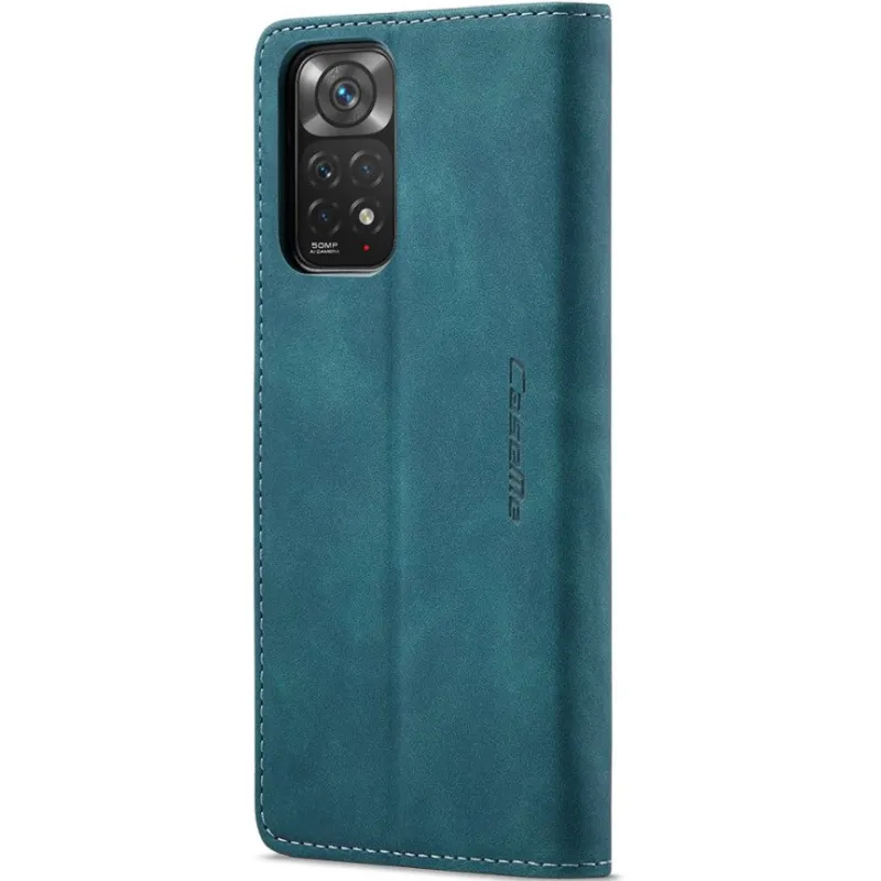 Кожаный чехол-книжка CaseMe Velvet Nubuck для Xiaomi Redmi Note 11 (Global) / Note 11S – Green. Фото 4 из 6