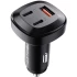 АЗУ Acefast B3 66W(USB-C+USB-C+USB-A) three-port metal car charger – Black. Фото 2 из 5