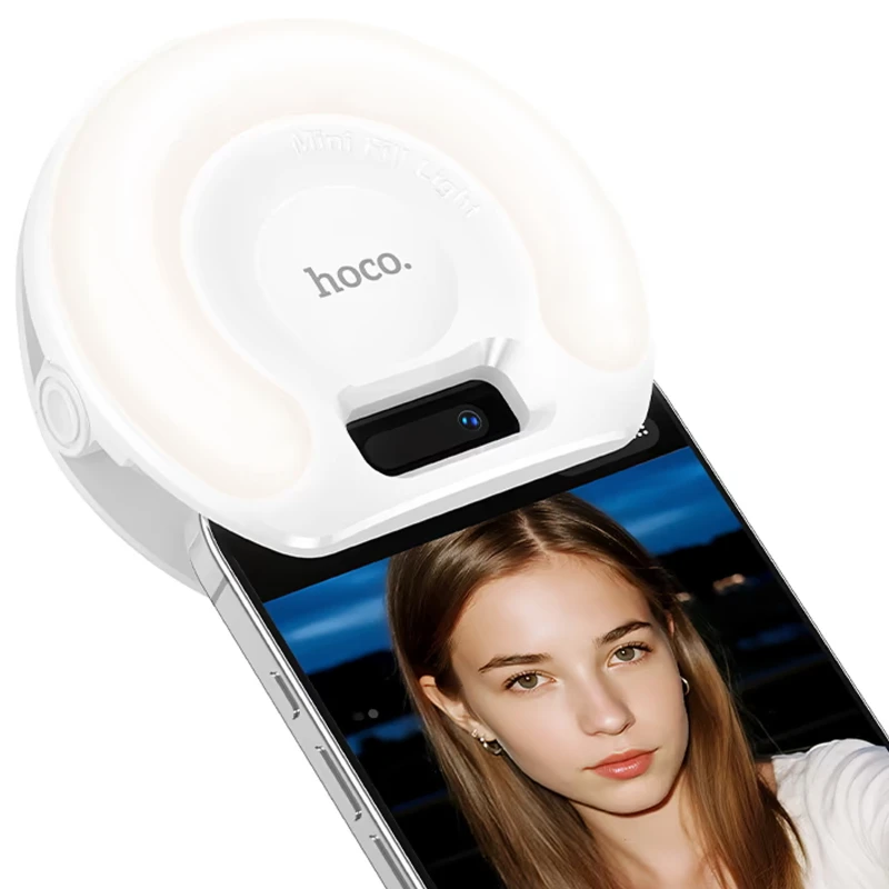 Портативна лампа для селфі Hoco K160 Olas 400 mAh – White. Фото 3 з 6