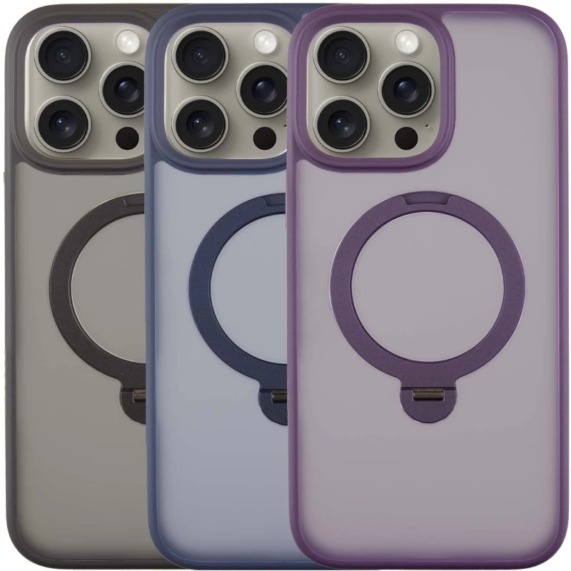 Кольоровий TPU+PC з металевими кнопками, кільцем та MagSafe на Apple iPhone 14 Pro Max (6.7") фото 3 з 4