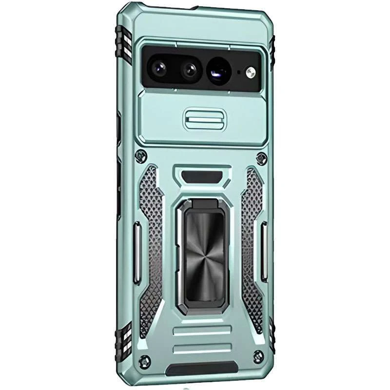 Ударостійкий чохол Square Ring зi шторкою на камеру на Google Pixel 7 Pro – Зелений / Light Green. Фото 2 з 2
