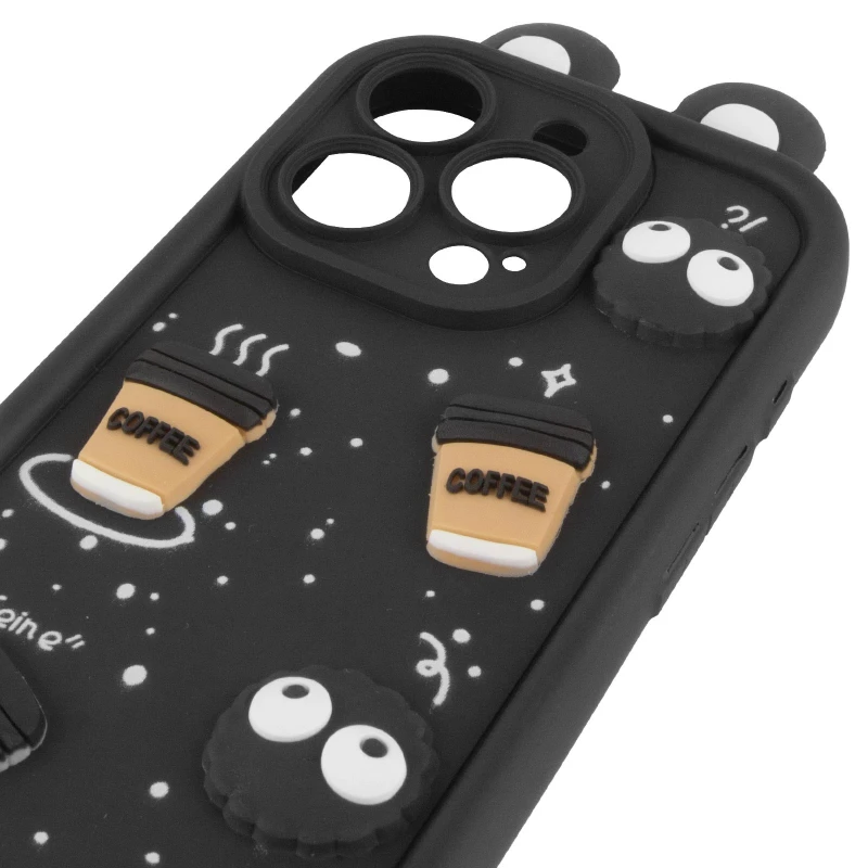Силіконовий чохол Funny Toys with Ears для Apple iPhone 14 Pro Max (6.7") – Black. Фото 7 з 8