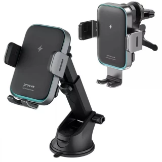Автодержатель с БЗУ Proove Triple Clamp Pro 15W фото 1 Автодержатель с БЗУ Proove Triple Clamp Pro 15W фото 1 из 1