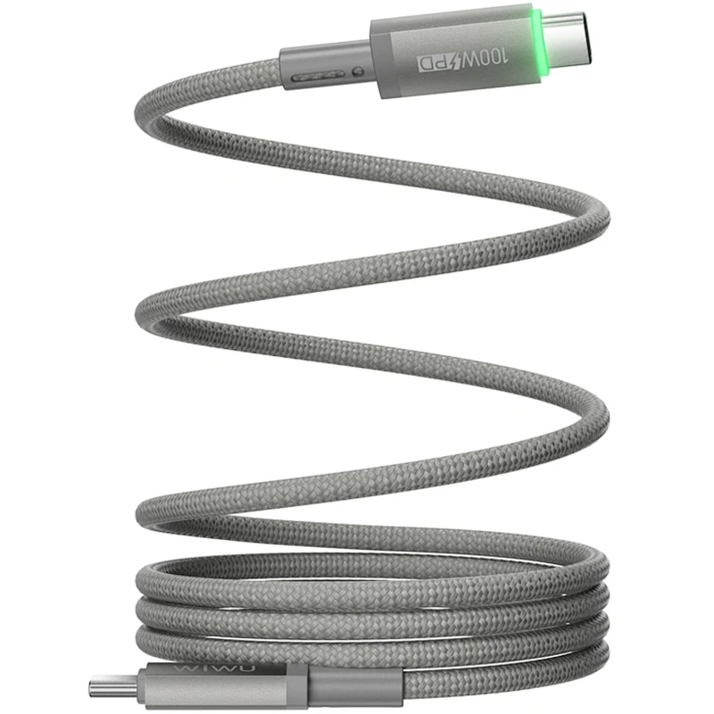 Дата кабель WIWU C084 Maglink Type-C to Type-C 100W (1m) – Grey. Фото 2 из 5
