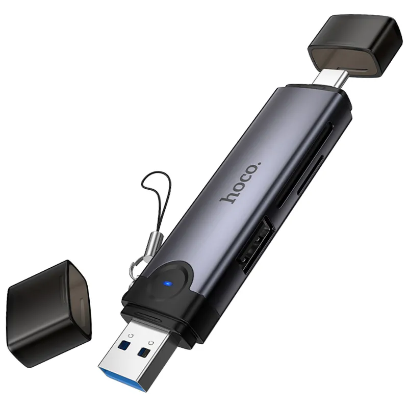 Картридер Hoco HB56 Victory 5in1 Type-C/USB2.0 to SD/TF3.0 + USB 2.0 фото 1 з 1