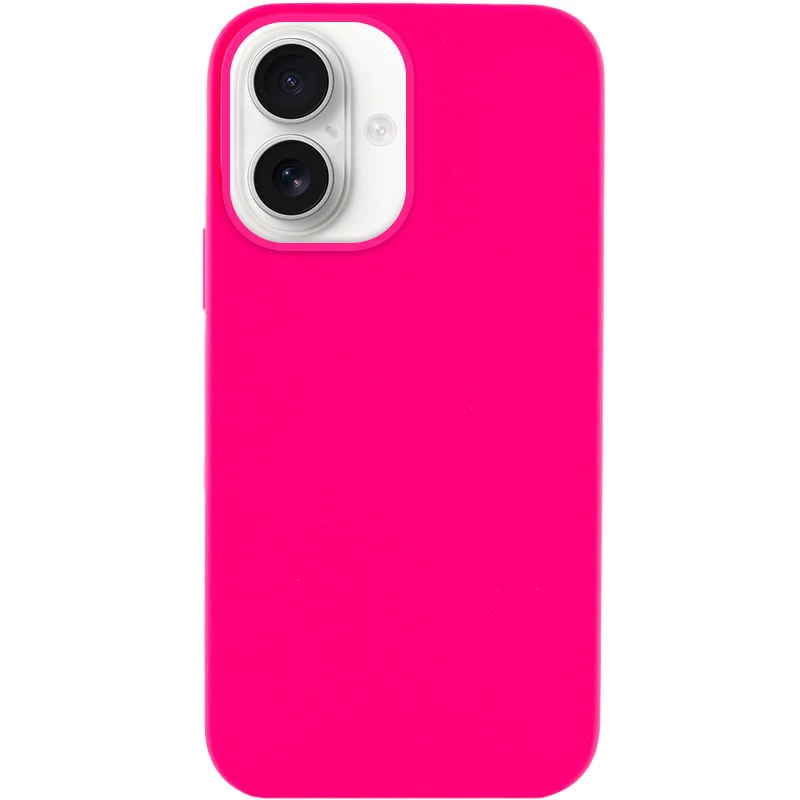 Чохол з закритим низом Silicone Case на Apple iPhone 16 – Рожевий / Barbie pink. Фото 2 з 5