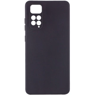 Цветной силиконовый чехол с защитой камеры для Xiaomi Redmi Note 11 (Global) / Note 11S — Черный / Black