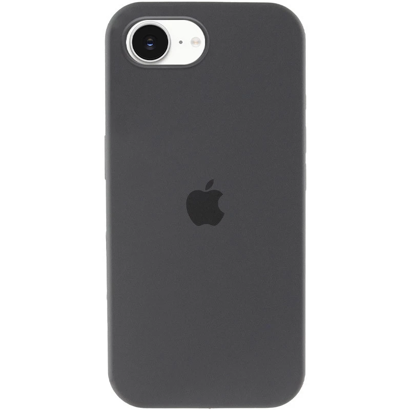 Чехол Silicone Case с закрытым низом для Apple iPhone 17e (6.1") – Серый / Dark Gray. Фото 1 из 6