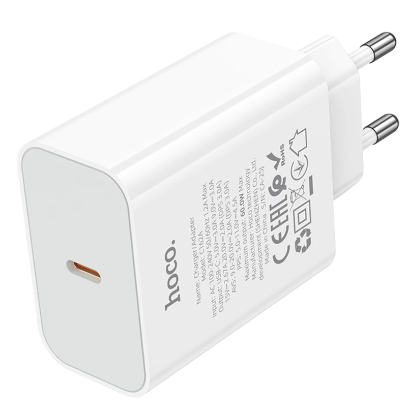 СЗУ Hoco C162A Source PD40W (1USB-C) – White. Фото 3 из 6