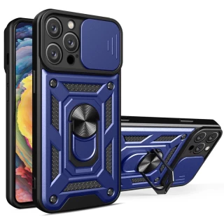 Ударопрочный чехол Serge Ring с защитой камеры для Apple iPhone 12 Pro Max (6.7") — Синий