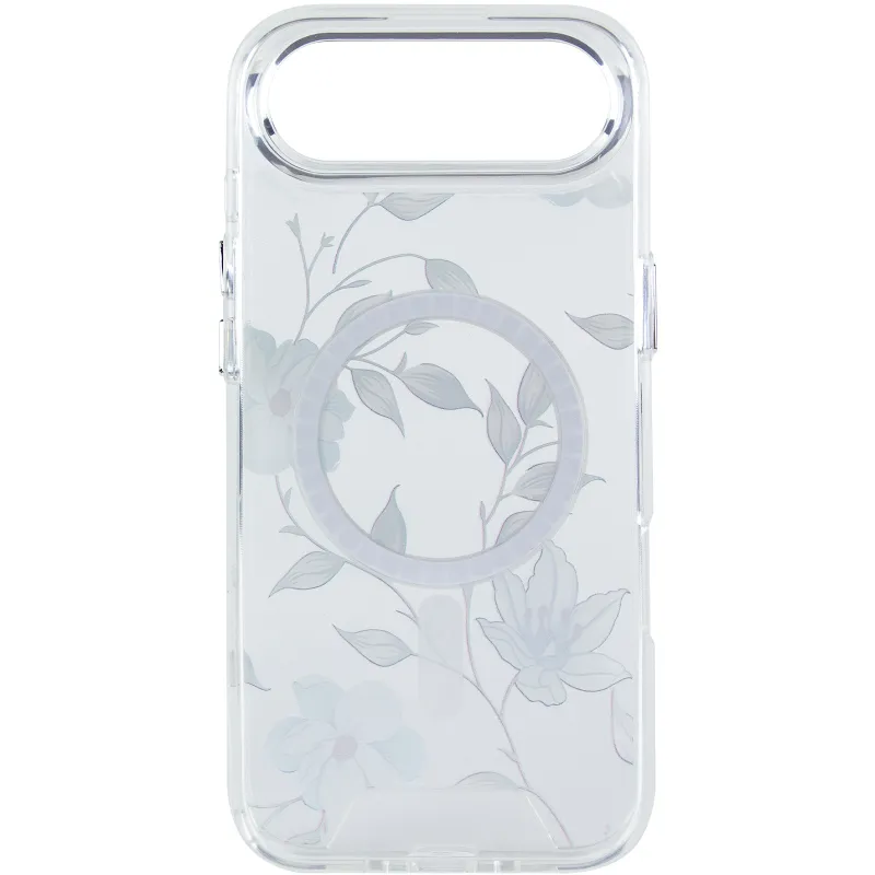 TPU+PC чохол Clear Garden with MagSafe для Apple iPhone 17 Air (6.5") – Blue Blossom. Фото 4 з 7