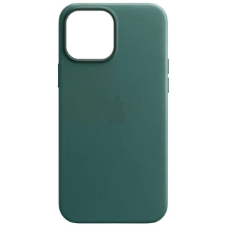 Шкіряний чохол Leather Case з MagSafe на Apple iPhone 14 (6.1") — Pine green