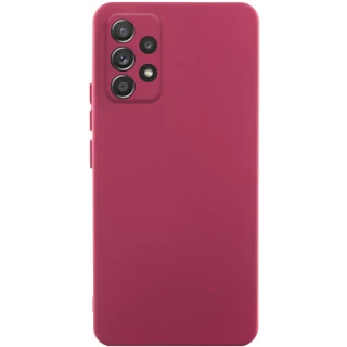 Цветной силиконовый чехол GETMAN с закрытой камерой на Samsung Galaxy A52 4G / A52 5G — Бордовый / Marsala