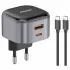 МЗП Amaya E211D PD20W+QC3.0 (1USB-A/1C) + кабель Type-C to Type-C – Black. Фото 1 з 2