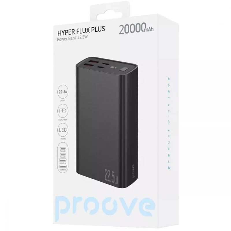 Портативний ЗП Proove Hyper Flux Plus 22.5W 20000 mAh – Black. Фото 3 з 3