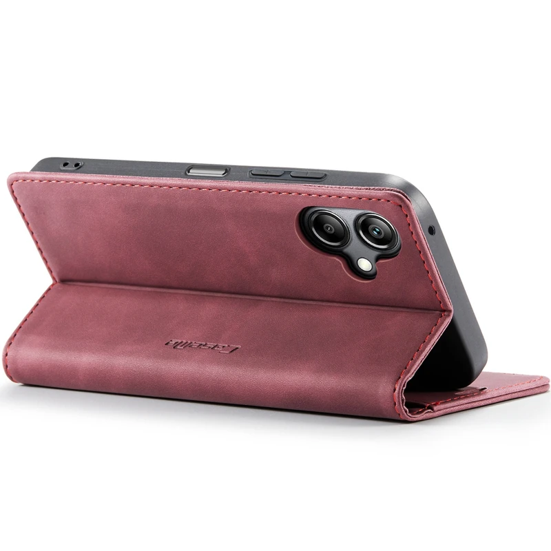 Шкіряний чохол-книжка CaseMe Velvet Nubuck для Samsung Galaxy A07 – Red. Фото 3 з 5