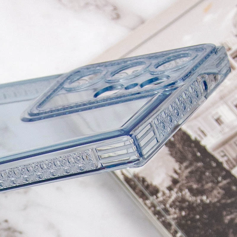 Силиконовый чехол с узором на Samsung Galaxy S22 Ultra – Голубой. Фото 6 из 6