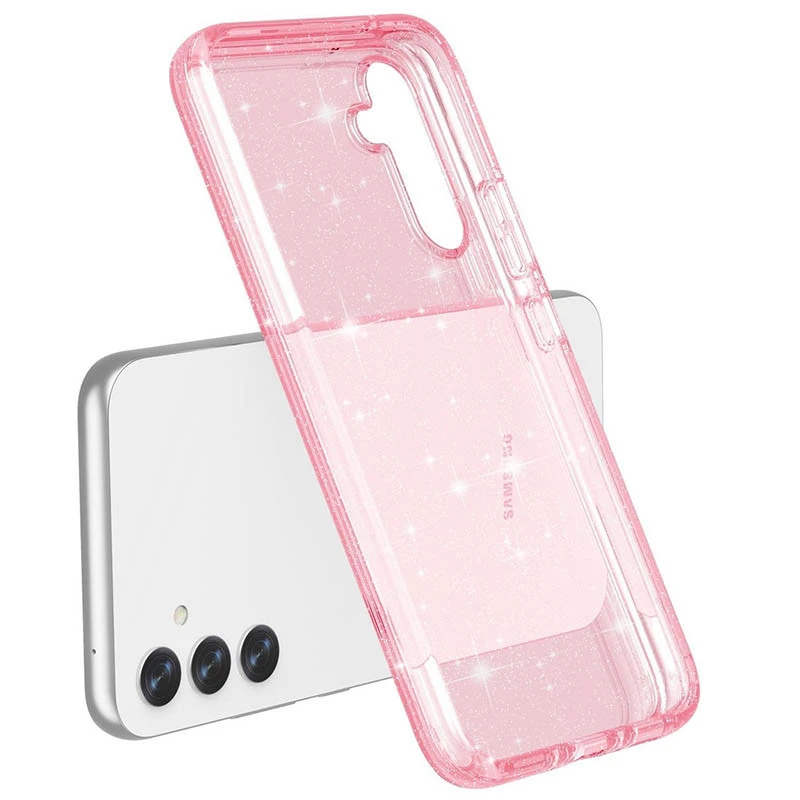 Блестящий силиконовый чехол на Samsung Galaxy A17 4G/5G – Pink. Фото 4 из 8