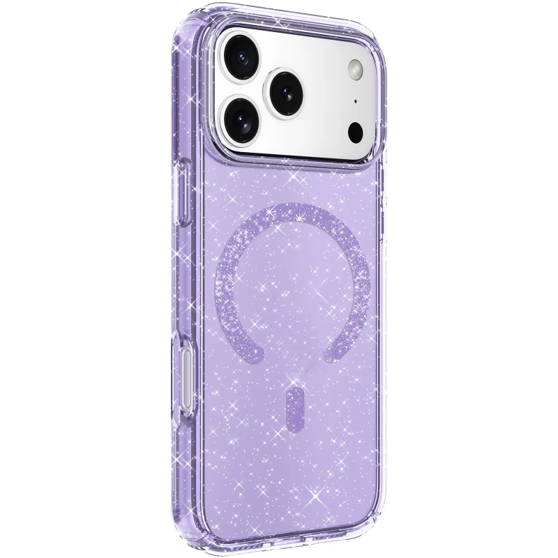 Чехол с блестками и MagFit для Apple iPhone 17 Pro (6.3") – Purple. Фото 3 из 5