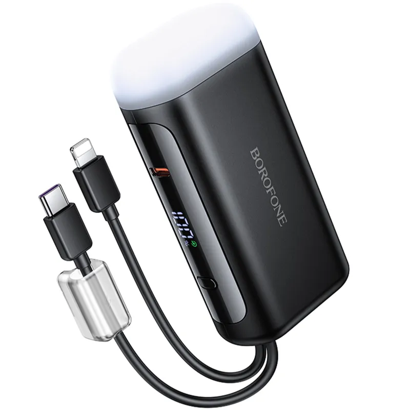 Портативний ЗП Power Bank Borofone BJ89 Salte PD20W with lighting 10000 mAh – Black. Фото 1 з 6