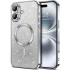 Чохол з блискітками, захисними лінзами на камеру та MagSafe на Apple iPhone 16 Plus – Сірий / Gray. Фото 2 з 6