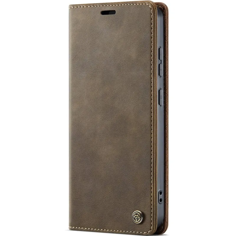 Шкіряний чохол-книжка CaseMe Velvet Matte для Samsung Galaxy S26 FE – Coffee. Фото 1 з 5