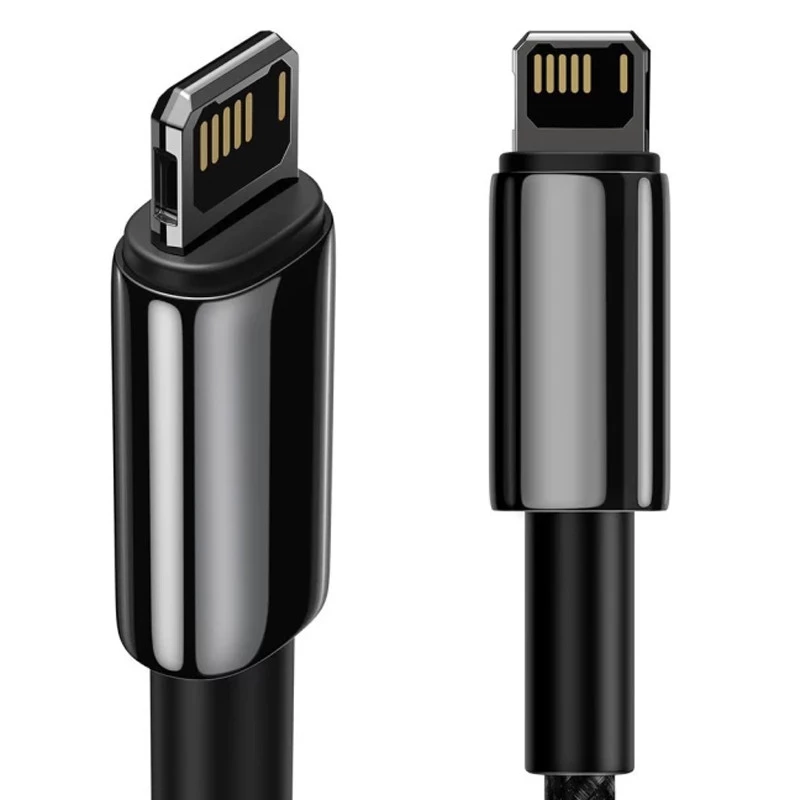 Дата кабель Baseus Tungsten Gold USB to Lightning Cable 2.4A (1m) (CALWJ-0) – Black. Фото 3 з 6