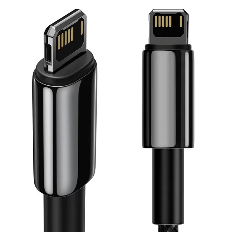 Дата кабель Baseus Tungsten Gold USB to Lightning Cable 2.4A (2m) (CALWJ-A0) – Black. Фото 3 з 6