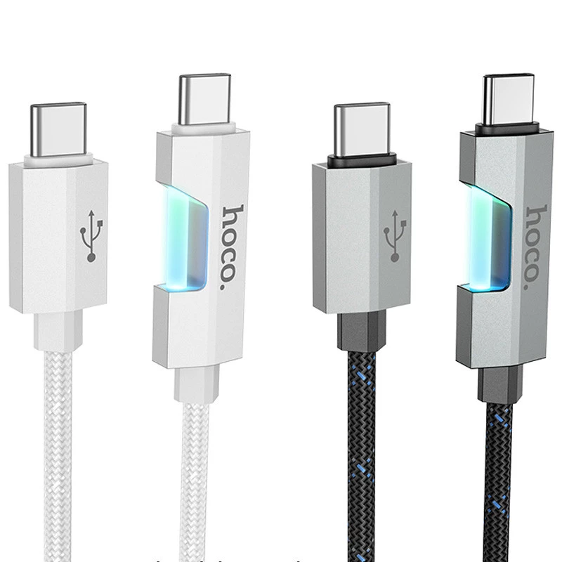 Дата кабель Hoco U123 Regent colorful 60W Type-C to Type-C (1.2m) фото 1 з 1