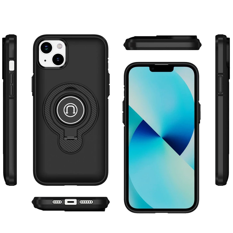 TPU+Textured PC Magnet для Apple iPhone 14 – Black. Фото 4 з 4