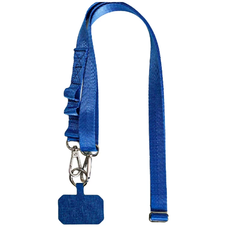 Шнурок широкий с двумя креплениями (2см) 140см – Синий / Navy Blue. Фото 2 из 2