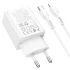 СЗУ Hoco N71 Nuevo PD30W+QC3.0 (1USB-A/1C) + кабель Type-C to Lightning – White. Фото 3 из 4