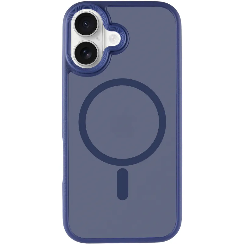 TPU+PC чехол Metal Buttons with Magnetic Fit для Apple iPhone 17 (6.3") – Синий / Navy Blue. Фото 3 из 6