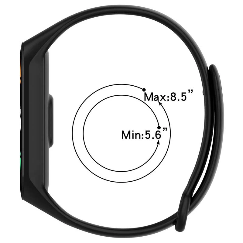 Силиконовый ремешок для Xiaomi Mi Band 7/6/5/4/3 – Черный / Black. Фото 4 из 8