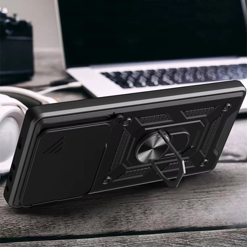 Ударопрочный чехол Serge Ring с защитой камеры для Xiaomi Redmi Note 14 4G (Int. version) – Черный. Фото 3 из 3