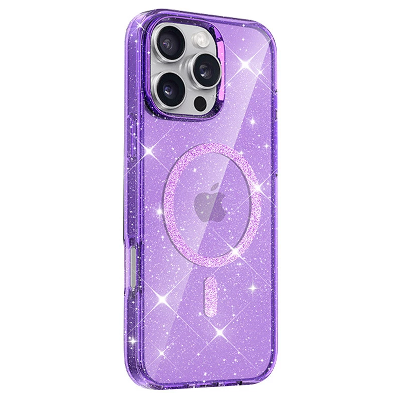 Чохол з блискітками та MagFit на Apple iPhone 16 Pro – Purple. Фото 2 з 2
