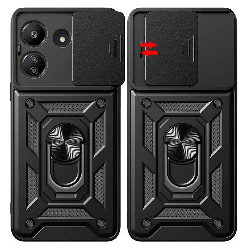 Протиударний чохол Serge Ring з захистом камери на Xiaomi Redmi 13C – Чорний. Фото 8 з 12