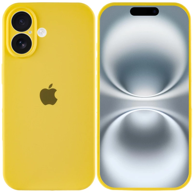 Чохол Silicone Case з захистом камери на Apple iPhone 16 Plus – Жовтий / Yellow. Фото 4 з 8