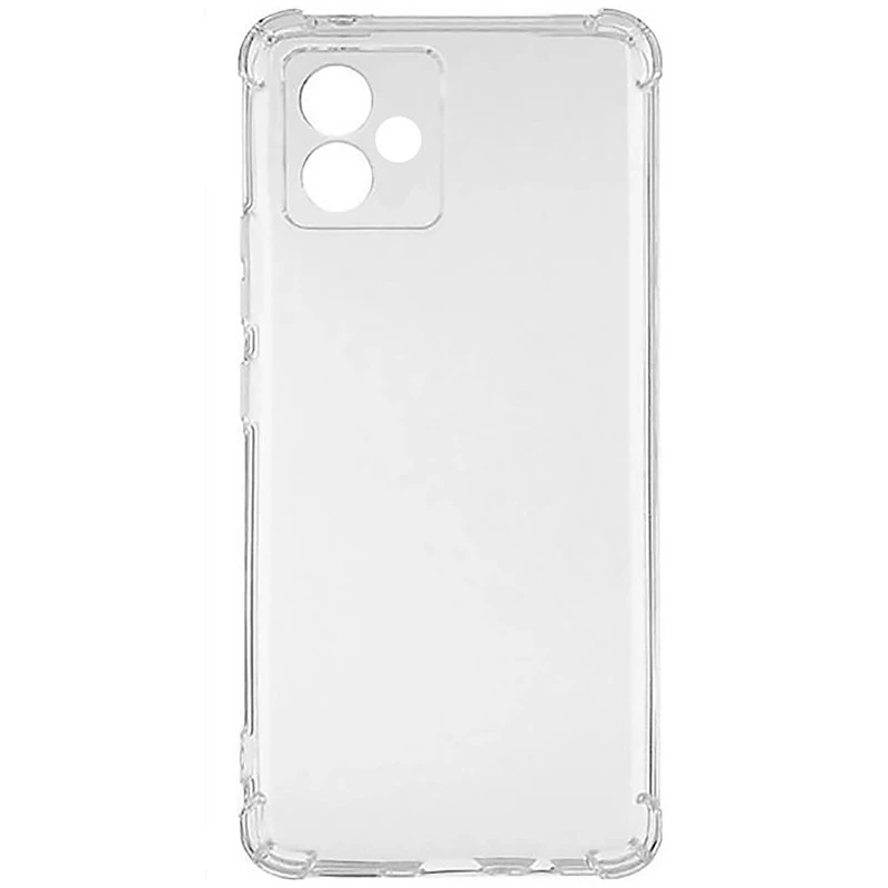 Ультратонкий силиконовый чехол GETMAN с крытыми бортами та камерою на Motorola Moto G14 – Бесцветный (прозрачный). Фото 6 из 7