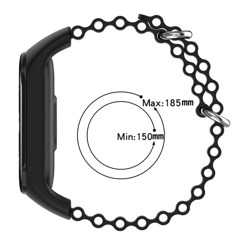 Ремешок Ocean Band для Xiaomi Mi Band 7/6/5/4/3 – Черный / Black. Фото 5 из 5