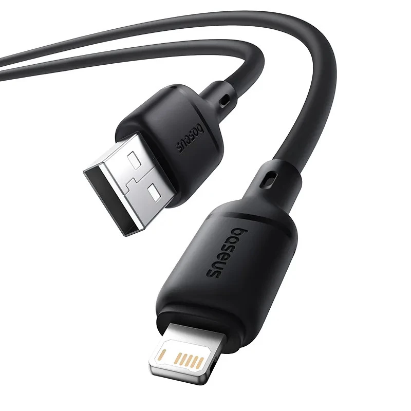 Дата кабель Baseus Silky Series OS Fast Charging USB to Lightning 2.4A (2m) (P1037770) – Cluster Black. Фото 4 з 5