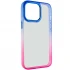 Силиконовый чехол фреш для Apple iPhone 13 Pro (6.1") – Розовый / Синий. Фото 2 из 6