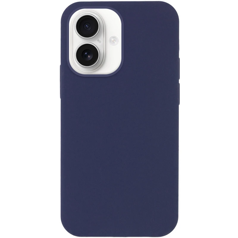 Чехол с закрытым низом Silicone Case для Apple iPhone 16 Plus – Темно-синий / Midnight blue. Фото 2 из 6