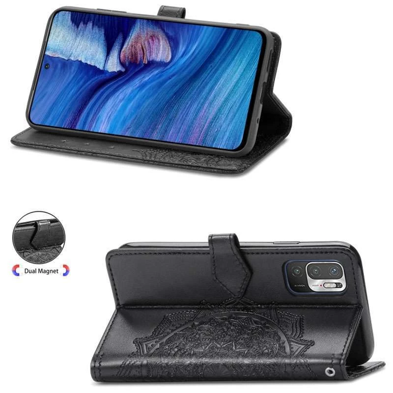 Кожаный чехол-книжка Art Case с визитницей для Xiaomi Redmi Note 10 5G – Черный. Фото 4 из 5